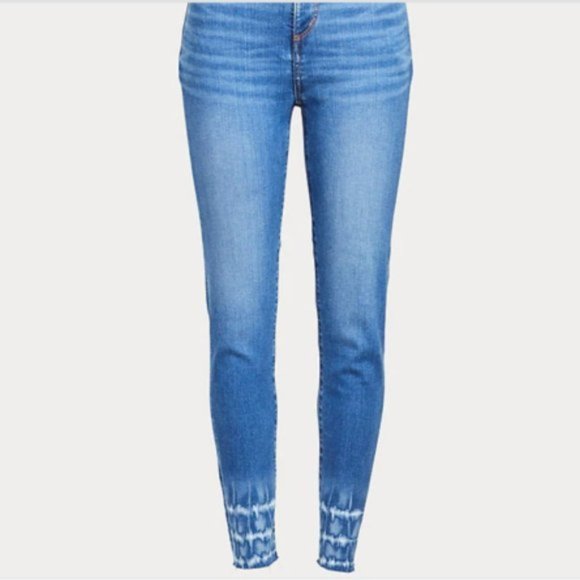 LOFT | Petite Curvy Tie Dye Skinny Crop Jeans - Picture 2 of 9
